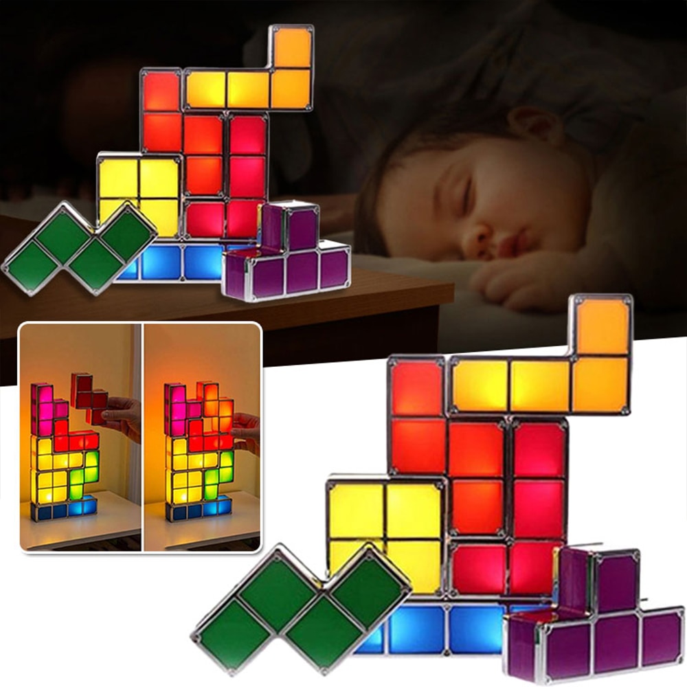 Ʈ Ʈ LED Ʈ Ʈ  DIY  Constructible м ũ  Ƽ Stackable Tetris Block